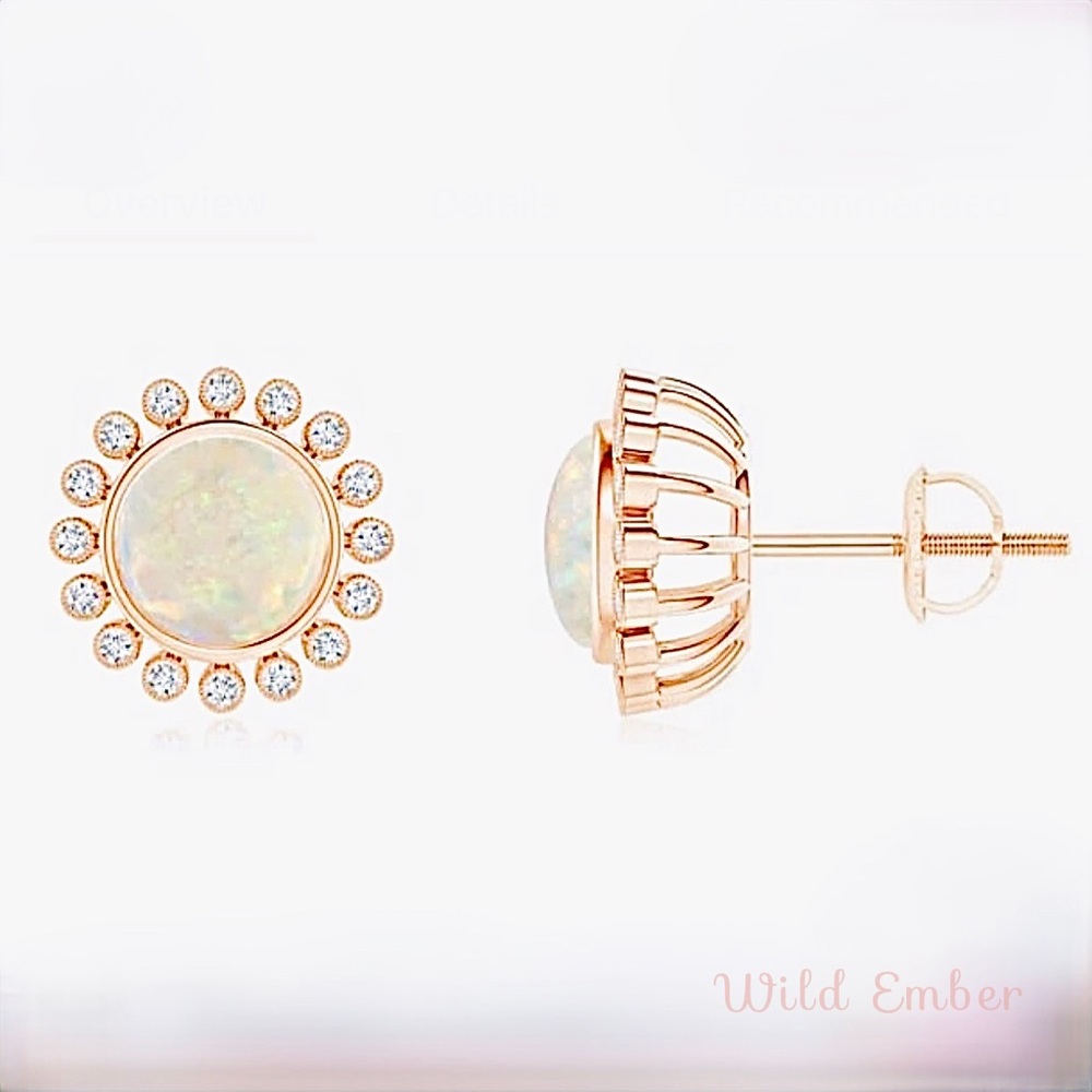 FIRE OPAL HALO EARRINGS